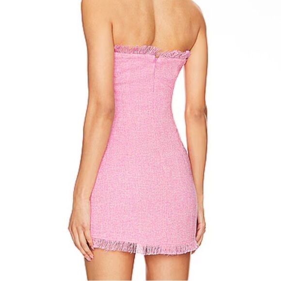 More To Come Houda Pink Strapless Mini Dress tweed Revolve NWT S - Picture 5 of 8